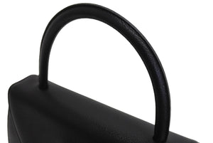 極美品 YVES SAINT LAURENT イヴサンローラン レザー ハンドバッグ ブラック ロゴ 恐れ入ります ゴールド金具 中古 66121 
