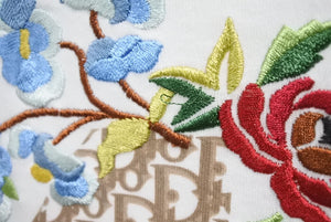 極美品 Christian Dior クリスチャンディオール タンクトップ サイズ36 ガリアーノ期 1番 花柄刺繍 5E16155961 ホワイト 中古 66147