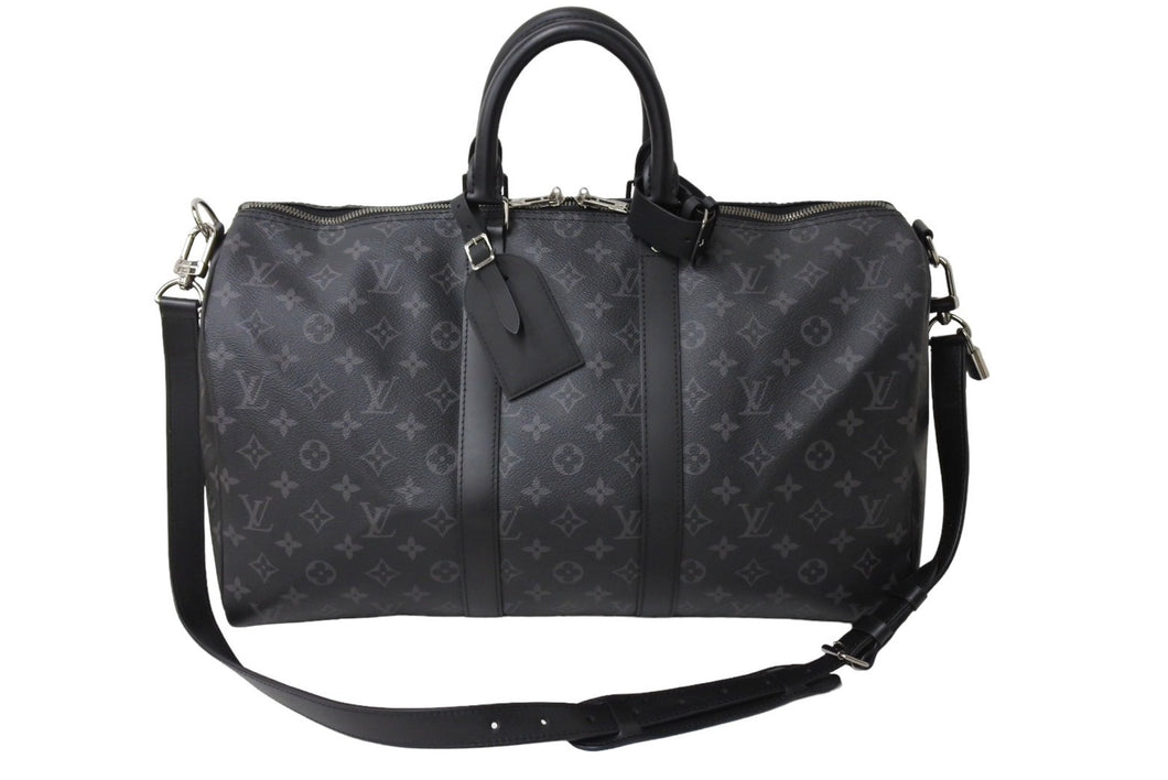 極美品 LouisVuitton ルイヴィトン キーポルバンドリエール45 M40569 モノグラムエクリプスキャンバス レザー 中古 66150