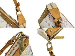 LOUIS VUITTON ルイヴィトン ポシェット アクセソワール ホワイト M92649 モノグラム マルチカラー 村上隆 美品 中古 66154