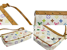 Load image into Gallery viewer, LOUIS VUITTON ルイヴィトン ポシェット アクセソワール ホワイト M92649 モノグラム マルチカラー 村上隆 美品 中古 66154