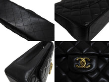 Load image into Gallery viewer, 極美品 CHANEL シャネル シングルフラップ チェーンショルダーバッグ デカマトラッセ 33cm 13番台 ラムスキン ブラック シルバー 中古 66165