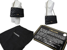 Load image into Gallery viewer, 極美品 CHANEL シャネル シングルフラップ チェーンショルダーバッグ デカマトラッセ 33cm 13番台 ラムスキン ブラック シルバー 中古 66165