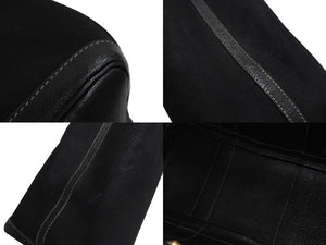 HERMES エルメス ガーデンパーティPM トートバッグ □G刻印 トワルオフィシエ ネゴンダ ブラック シルバー金具 美品 中古 66167