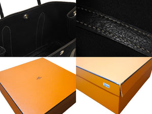 HERMES エルメス ガーデンパーティPM トートバッグ □G刻印 トワルオフィシエ ネゴンダ ブラック シルバー金具 美品 中古 66167