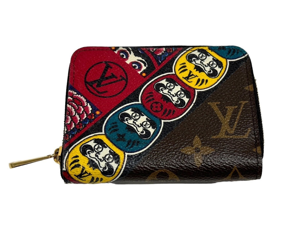 極美品 LOUIS VUITTON ルイヴィトン ジッピーコインケース だるま 日本限定 歌舞伎モチーフ M67250 ブラウン 中古 66186