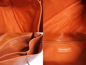 CHANEL シャネル ショルダーバッグ ココマーク 20番台 フランス製 キャビアスキン レッド シルバー金具 美品 中古 66187