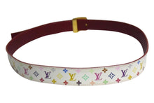 Load image into Gallery viewer, LOUIS VUITTON ルイヴィトン ベルト サンチュール キャレ M9682 モノグラムマルチカラー PVC ロゴ 村上隆 90/35 美品 中古 66188