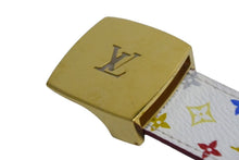 Load image into Gallery viewer, LOUIS VUITTON ルイヴィトン ベルト サンチュール キャレ M9682 モノグラムマルチカラー PVC ロゴ 村上隆 90/35 美品 中古 66188