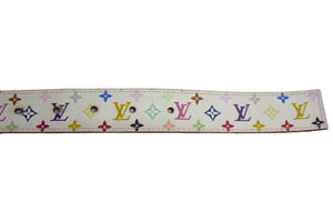 LOUIS VUITTON ルイヴィトン ベルト サンチュール キャレ M9682 モノグラムマルチカラー PVC ロゴ 村上隆 90/35 美品 中古 66188