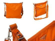 Load image into Gallery viewer, PRADA プラダ ショルダーバッグ トライアングルロゴ ナイロン オレンジ イタリア製 シルバー金具 良品 中古 66189