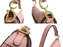 Load image into Gallery viewer, 極美品 新型 Christian Dior クリスチャンディオール レザー サドルバッグ ミニ ハンドバッグ ピンク レザー 中古 66195