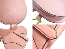 Load image into Gallery viewer, 極美品 新型 Christian Dior クリスチャンディオール レザー サドルバッグ ミニ ハンドバッグ ピンク レザー 中古 66195