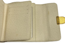 画像をギャラリービューアに読み込む, LOUIS VUITTON ルイヴィトン 三つ折り財布 ポルトフォイユ ジョイ N60030 ホワイト ゴールド金具 美品 中古 66196