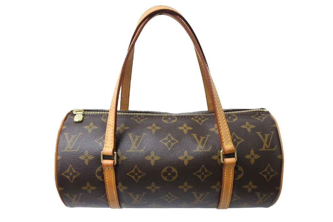 LOUIS VUITTON ルイヴィトン ハンドバック パピヨン30 GM 筒型 モノグラム M51385 ゴールド金具 ブラウン 美品 中古 66201