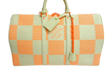Load image into Gallery viewer, 極美品 LOUIS VUITTON ルイヴィトン キーポル バンドリエール50 ボストンバッグ M57419 ラフィア オレンジ ベージュ 中古 66202