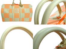 Load image into Gallery viewer, 極美品 LOUIS VUITTON ルイヴィトン キーポル バンドリエール50 ボストンバッグ M57419 ラフィア オレンジ ベージュ 中古 66202