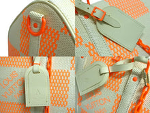 Load image into Gallery viewer, 極美品 LOUIS VUITTON ルイヴィトン キーポル バンドリエール50 ボストンバッグ M57419 ラフィア オレンジ ベージュ 中古 66202