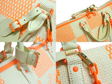 Load image into Gallery viewer, 極美品 LOUIS VUITTON ルイヴィトン キーポル バンドリエール50 ボストンバッグ M57419 ラフィア オレンジ ベージュ 中古 66202
