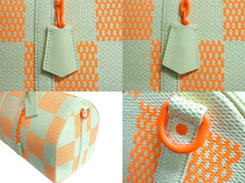Load image into Gallery viewer, 極美品 LOUIS VUITTON ルイヴィトン キーポル バンドリエール50 ボストンバッグ M57419 ラフィア オレンジ ベージュ 中古 66202