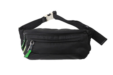 PRADA プラダ ウエストバッグ ボディバッグ 2VL004 ナイロン レザー ブラック グリーン シルバー金具 美品 中古 66207