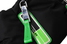 Load image into Gallery viewer, PRADA プラダ ウエストバッグ ボディバッグ 2VL004 ナイロン レザー ブラック グリーン シルバー金具 美品 中古 66207