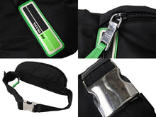 Load image into Gallery viewer, PRADA プラダ ウエストバッグ ボディバッグ 2VL004 ナイロン レザー ブラック グリーン シルバー金具 美品 中古 66207