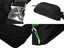 Load image into Gallery viewer, PRADA プラダ ウエストバッグ ボディバッグ 2VL004 ナイロン レザー ブラック グリーン シルバー金具 美品 中古 66207