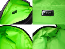 Load image into Gallery viewer, PRADA プラダ ウエストバッグ ボディバッグ 2VL004 ナイロン レザー ブラック グリーン シルバー金具 美品 中古 66207