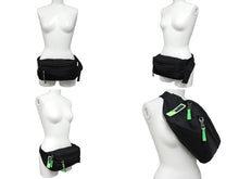 Load image into Gallery viewer, PRADA プラダ ウエストバッグ ボディバッグ 2VL004 ナイロン レザー ブラック グリーン シルバー金具 美品 中古 66207