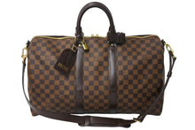 Load image into Gallery viewer, LOUIS VUITTON ルイヴィトン キーポル バンドリエール45 ボストンバッグ N41428 ダミエ エベヌ レザー ゴールド金具 美品 中古 66208