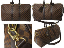 Load image into Gallery viewer, LOUIS VUITTON ルイヴィトン キーポル バンドリエール45 ボストンバッグ N41428 ダミエ エベヌ レザー ゴールド金具 美品 中古 66208