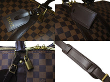 Load image into Gallery viewer, LOUIS VUITTON ルイヴィトン キーポル バンドリエール45 ボストンバッグ N41428 ダミエ エベヌ レザー ゴールド金具 美品 中古 66208