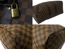 Load image into Gallery viewer, LOUIS VUITTON ルイヴィトン キーポル バンドリエール45 ボストンバッグ N41428 ダミエ エベヌ レザー ゴールド金具 美品 中古 66208