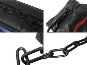 LOUISVUITTON ルイヴィトン タイガ ミニソフトトランク ショルダーバッグ タイガレザー M30351 ブラック マルチカラー 美品 中古 66209