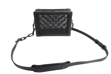 極美品 LOUIS VUITTON ルイヴィトン ショルダーバッグ ソフトトランク M53964 メッシュ レザー ブラック 中古 66211