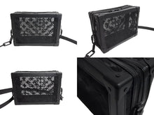 画像をギャラリービューアに読み込む, 極美品 LOUIS VUITTON ルイヴィトン ショルダーバッグ ソフトトランク M53964 メッシュ レザー ブラック 中古 66211