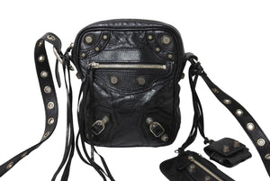 BALENCIAGA バレンシアガ ル カゴール ショルダーバッグ ブラック 7190652 シルバー金具 現行 美品 中古 66214
