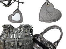 Load image into Gallery viewer, 極美品 BALENCIAGA バレンシアガ ルカゴールXS 2WAYハンドバッグ 702432 アリーナラムスキン ラインストーン シルバー 中古 66215