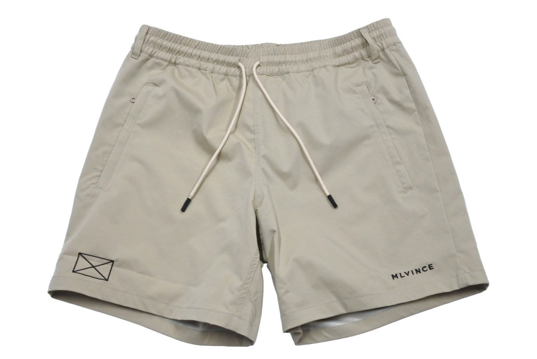 新品未使用 MLVINCE メルヴィンス リモンタ クラシックロゴ ショートパンツ ショーツ サイズM ベージュ 中古 66219