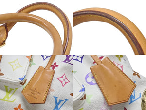 LOUIS VUITTON ルイヴィトン スピーディ30 ハンドバッグ M92643 モノグラム マルチカラー 村上隆 ホワイト 美品 中古 4b006623