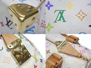 LOUIS VUITTON ルイヴィトン スピーディ30 ハンドバッグ M92643 モノグラム マルチカラー 村上隆 ホワイト 美品 中古 4b006623