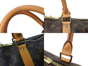 LOUIS VUITTON ルイヴィトン キーポル50 ボストンバッグ M41426 モノグラム キャンバス ゴールド金具 ブラウン 美品 中古 66245