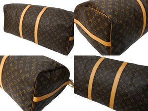 極美品 LOUIS VUITTON ルイヴィトン キーポル バンドリエール 60 ボストンバッグ モノグラム ブラウン M41412 ゴールド金具 中古 66246