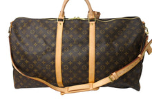 Load image into Gallery viewer, 極美品 LOUIS VUITTON ルイヴィトン キーポル バンドリエール 60 ボストンバッグ モノグラム ブラウン M41412 ゴールド金具 中古 66246