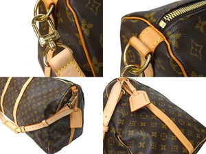 極美品 LOUIS VUITTON ルイヴィトン キーポル バンドリエール 60 ボストンバッグ モノグラム ブラウン M41412 ゴールド金具 中古 66246