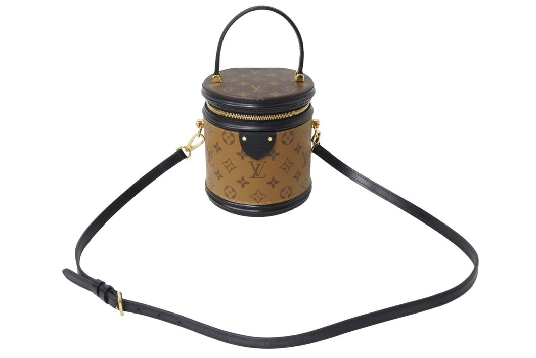 新品同様 LOUIS VUITTON ルイヴィトン カンヌ ショルダーバッグ M43986 モノグラムリバース ブラウン ブラック 中古 66256