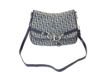 画像をギャラリービューアに読み込む, Christian Dior クリスチャンディオール ショルダーバッグ トロッター柄 キャンバス ネイビー BO L 1014 美品 中古 66262