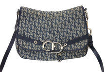 画像をギャラリービューアに読み込む, Christian Dior クリスチャンディオール ショルダーバッグ トロッター柄 キャンバス ネイビー BO L 1014 美品 中古 66262