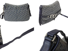 画像をギャラリービューアに読み込む, Christian Dior クリスチャンディオール ショルダーバッグ トロッター柄 キャンバス ネイビー BO L 1014 美品 中古 66262